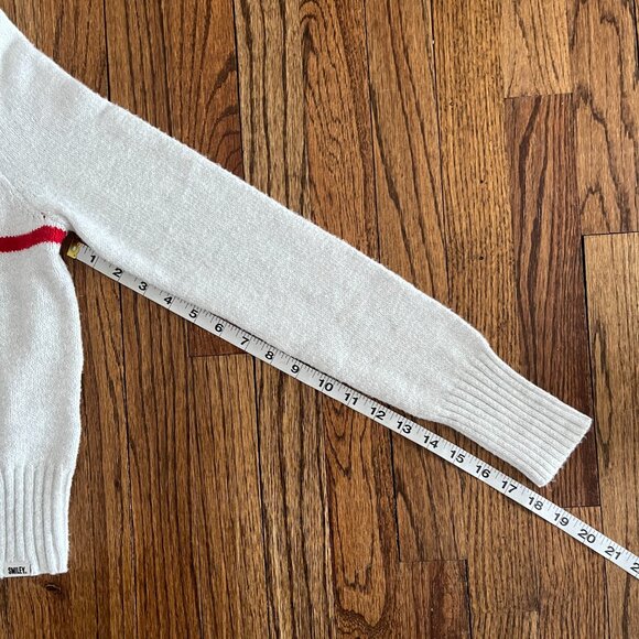 American Eagle x Smiley Collab Mock Neck Gray Knit Sweater Light Grey Women XS - Picture 6 of 7